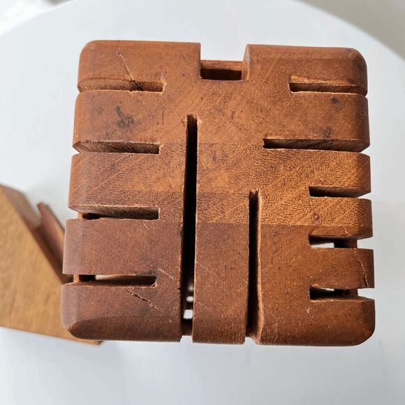 Vintage Regent Sheffield Mahogany Convertible Knife Block Storage Organizer - Picture 3 of 11